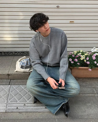 Waffle crop knit