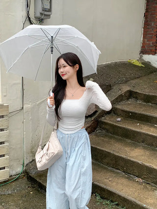 Pleated elastic waist pants (3 colors)
