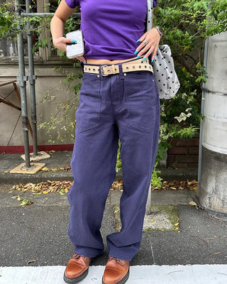 Eyelet suede belt
