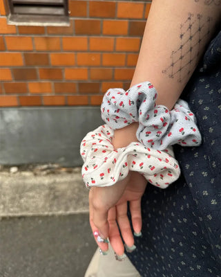 Cherry Pattern Pointelle Chouchou