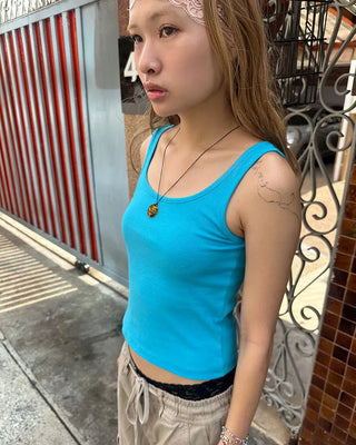 Scooped Neck Semi-Cropped Tank Top