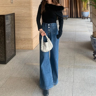Fur off-shoulder long t-shirt