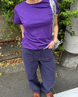 Pentagon pocket herringbone striped cotton pants