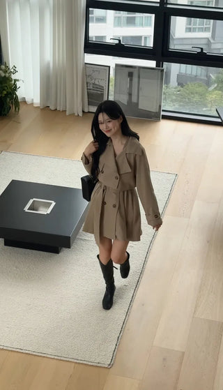 [3-piece] Mini Trench Dress