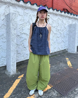 (Unisex) Knee-tuck Easy Nylon Pants