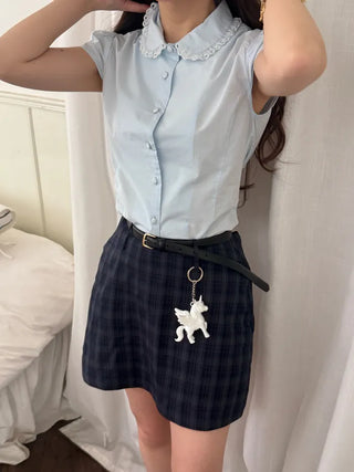 [1st Re-release] (ORIGINAL) Check A-line Mini Skirt