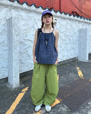(Unisex) Knee-tuck Easy Nylon Pants