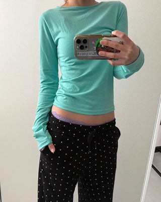 Colorful slim long-sleeved T-shirt