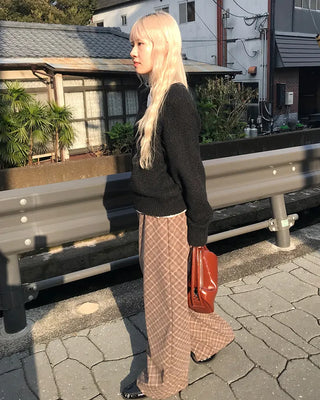 V-neck angora knit