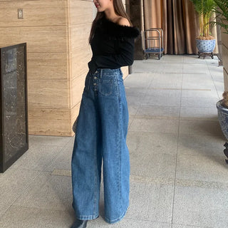 Fur off-shoulder long t-shirt