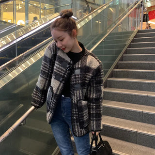 Duffle Button Check Jacket