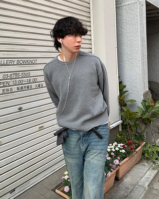 Waffle crop knit