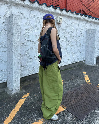 (Unisex) Knee-tuck Easy Nylon Pants