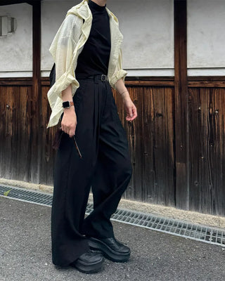 Basic half-neck T-shirt