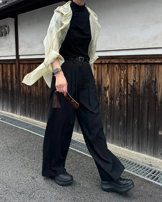 Basic half-neck T-shirt