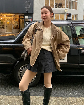 (Unisex) Two-tone Military Jacket