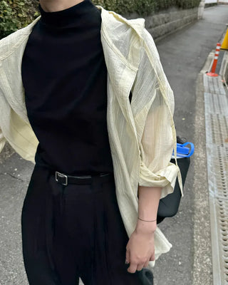 Basic half-neck T-shirt