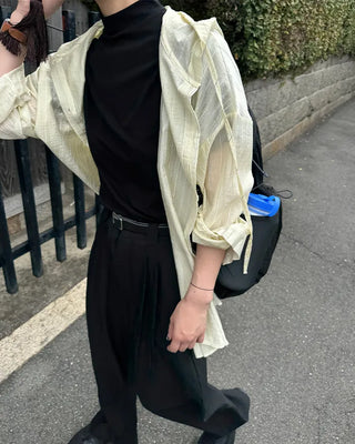Basic half-neck T-shirt