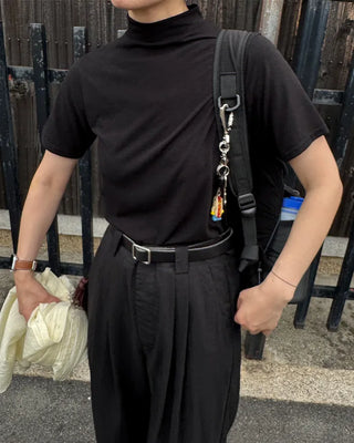 Basic half-neck T-shirt
