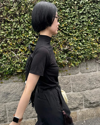 Basic half-neck T-shirt
