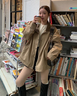 (Unisex) Two-tone Military Jacket