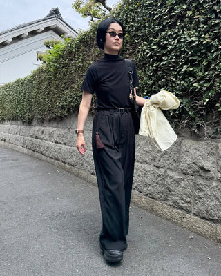 Basic half-neck T-shirt