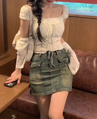 Lace Slim Short-Sleeve T-Shirt (2 colors)