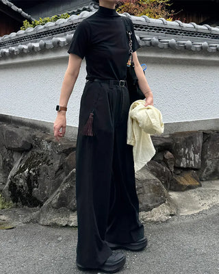 Basic half-neck T-shirt