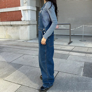 2-Way Round Neck Thin Stripe Long T-Shirt