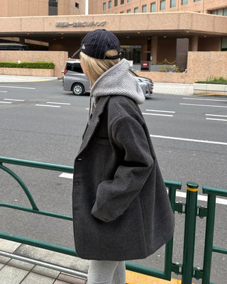 Neck Button Rib Knit Balaclava