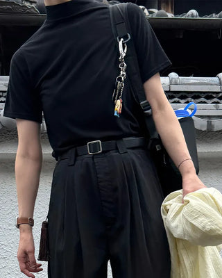 Basic half-neck T-shirt