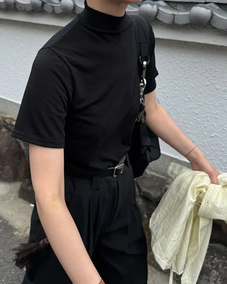 Basic half-neck T-shirt