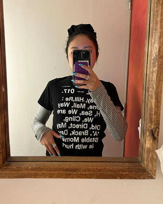 Border Center Metal Tag Long T-Shirt