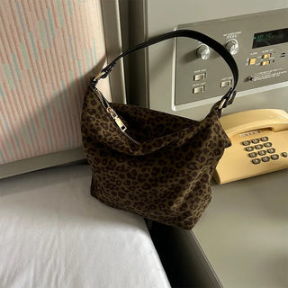 Leopard print tote and shoulder bag