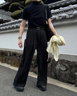 Basic half-neck T-shirt
