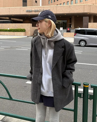 Neck Button Rib Knit Balaclava