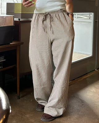 Striped linen ripple easy pants