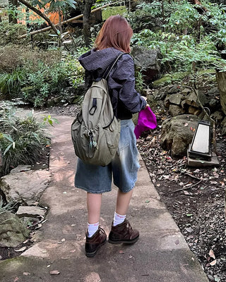 Ring Strap Drawstring Backpack
