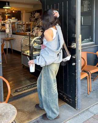 Vintage Whisker Washed Straight Denim Pants