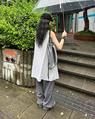 Bust-gathered mini dress