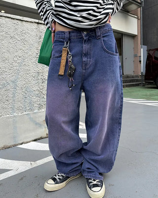 (ORIGINAL) Loose-fit denim pants (purple)