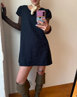 Teardrop neck gauze quilted tunic