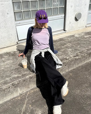 Coin pocket straight black cotton pants