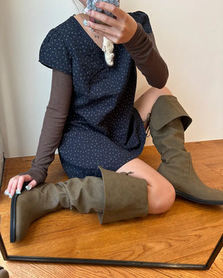 Teardrop neck gauze quilted tunic