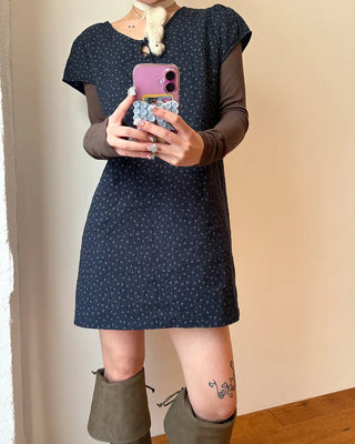 Teardrop neck gauze quilted tunic
