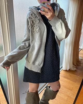 Teardrop neck gauze quilted tunic