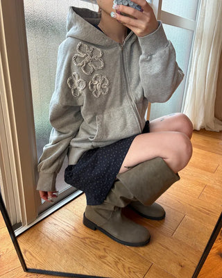 2-Way Wrap Knee-High Leather Boots