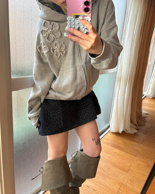 Teardrop neck gauze quilted tunic