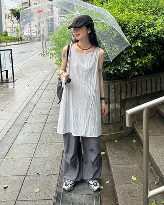 Bust-gathered mini dress