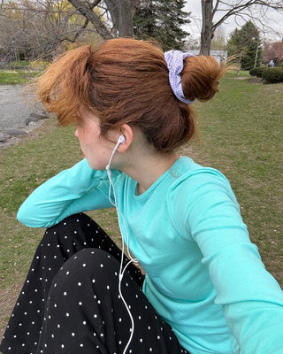 Gingham check scrunchie